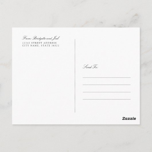 Debonair Lavendel Wedding Bedankt Briefkaart (Achterkant)