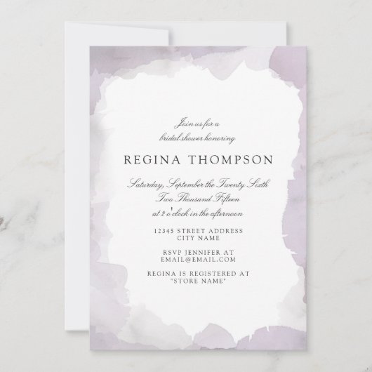 Debonair lavender Bridal Shower Kaart (Voorkant)