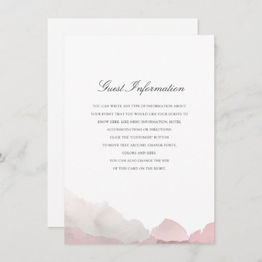 Debonair Trouwinzetstuk Informatiekaartje (Voorkant / Achterkant)