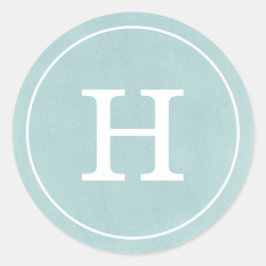 Debonair Turquoise Monogram Ronde Sticker