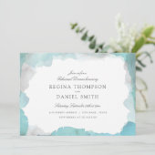 Debonair Turquoise Rehearsal Dinner Kaart (Staand voorkant)