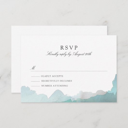 Debonair Turquoise RSVP (Voorkant / Achterkant)