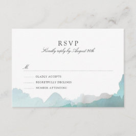 Debonair Turquoise RSVP Kaartje