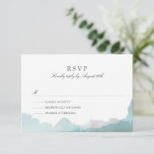 Debonair Turquoise RSVP Kaartje (Staand voorkant)