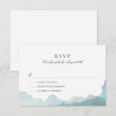 Debonair Turquoise RSVP Kaartje (Voorkant / Achterkant)