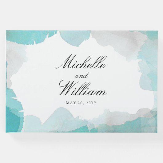 Debonair Turquoise Wedding Gastenboek (Voorkant)