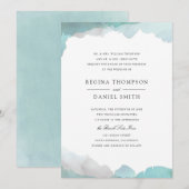 Debonair Turquoise Wedding Invitation Kaart (Voorkant / Achterkant)