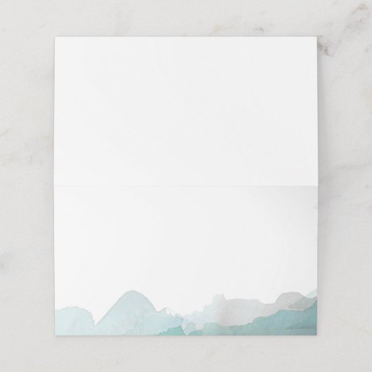 Debonair Turquoise Wedding Plaatskaartje (Buitenkant ongevouwen)