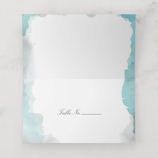 Debonair Turquoise Wedding Plaatskaartje (Binnenkant ongevouwen)