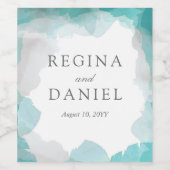 Debonair Turquoise Wedding Wijn Etiket (Enkel label)