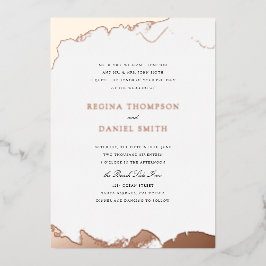 Debonair Weddenschap in Roos Gold Folie Uitnodiging