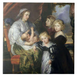 Deborah Kip en haar kinderen Tegeltje