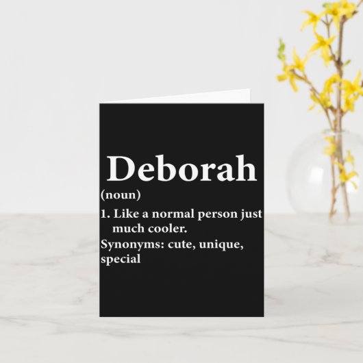Deborah Name Definition Funny D  Kaart (Gele Bloem)