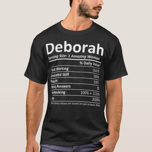 DEBORAH Nutrition Persoonlijke benaming Funny Gift T-shirt (Voorkant)