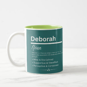 Deborah Persoonlijke Meisjesnaam Betekenis Koffiem Tweekleurige Koffiemok
