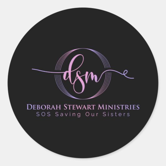 DEBORAH STEWART MINISTRIES RONDE STICKER (Voorkant)