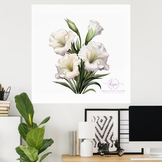DEBORAH STEWART MINISTRIES-WHITE LILY POSTER (Thuiskantoor)