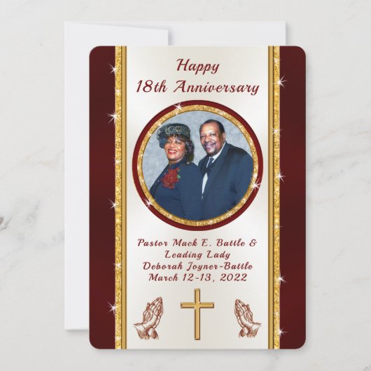Debra Battle 18th Church Jubileum Uitnodigingen (Voorkant)