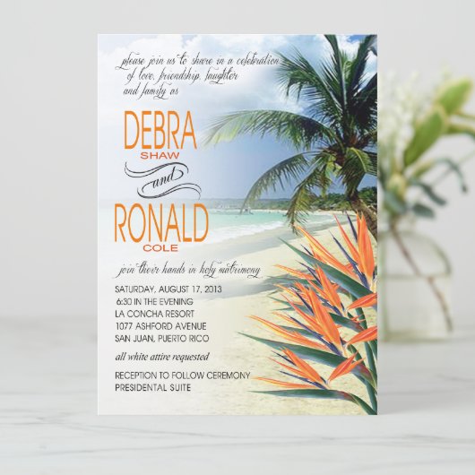 Debra Emerald Waters Tropisch strand | Papaya FELT Kaart (Staand voorkant)