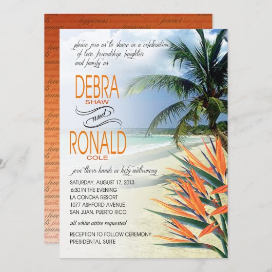 Debra Emerald Waters Tropisch strand | Papaya FELT Kaart (Voorkant / Achterkant)