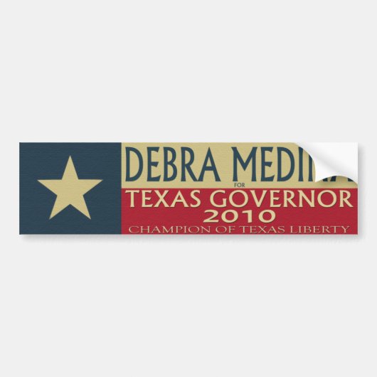 Debra Medina for TX Governor 2010 - Bumper Sticke Bumpersticker (Voorkant)