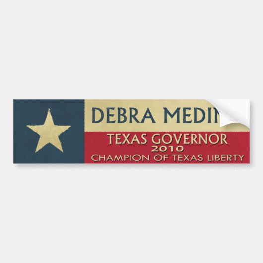 Debra Medina Gouverneur 2010 Bumpersticker (Voorkant)