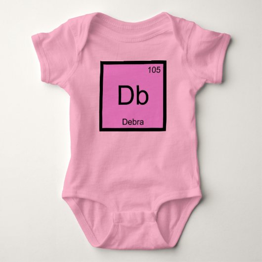 Debra Naam Chemie Element Periodiek Systeem Romper (Voorkant)