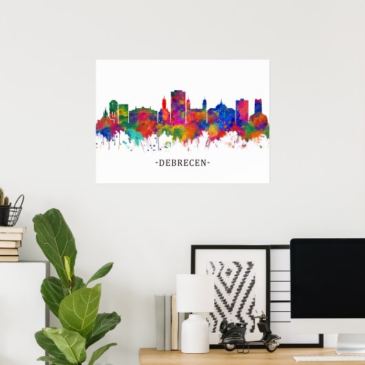 Debrecen Hongarije Skyline Poster (Thuiskantoor)