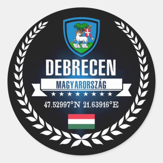 Debrecen Ronde Sticker (Voorkant)