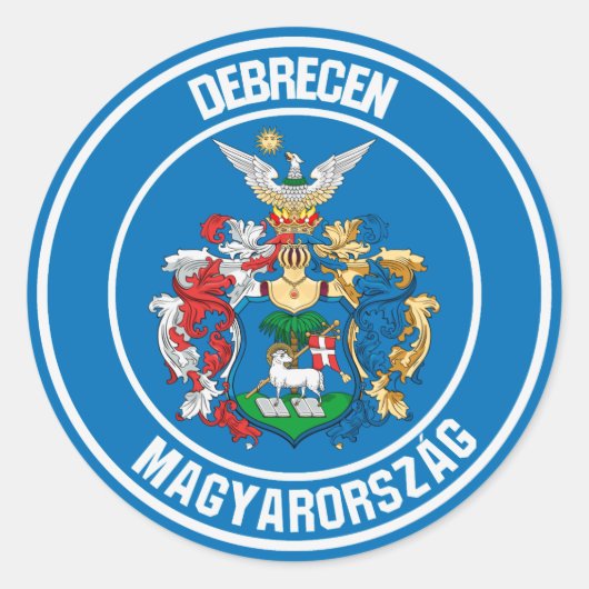 Debrecen Round Emblem Ronde Sticker (Voorkant)