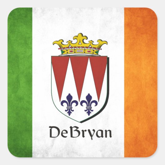 DeBryan Irish Flag Vierkante Sticker (Voorkant)
