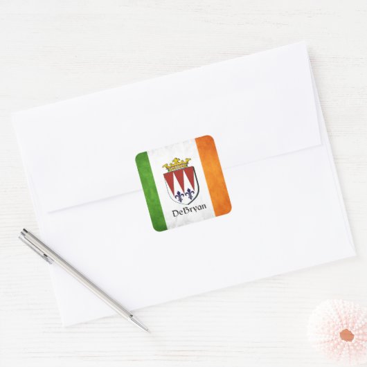 DeBryan Irish Flag Vierkante Sticker (Envelop)