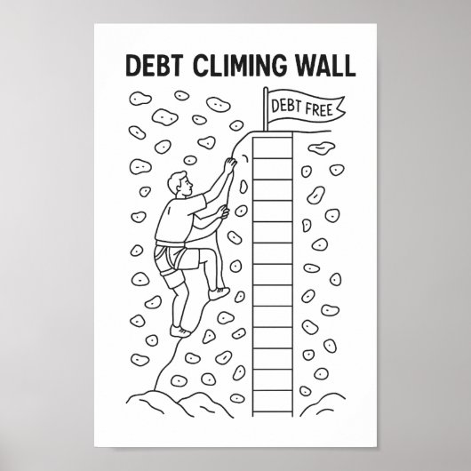 Debt Climbing Wall Payoff Tracker Poster (Voorkant)