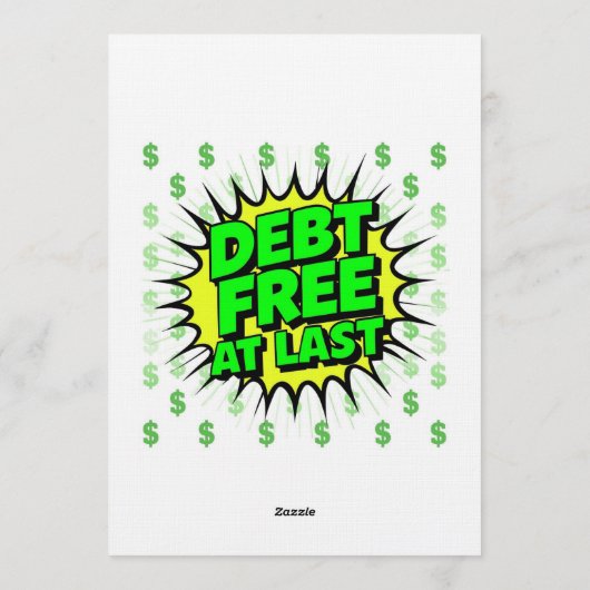 Debt Free At Last Kaart (Achterkant)