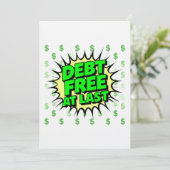 Debt Free At Last Kaart (Staand voorkant)