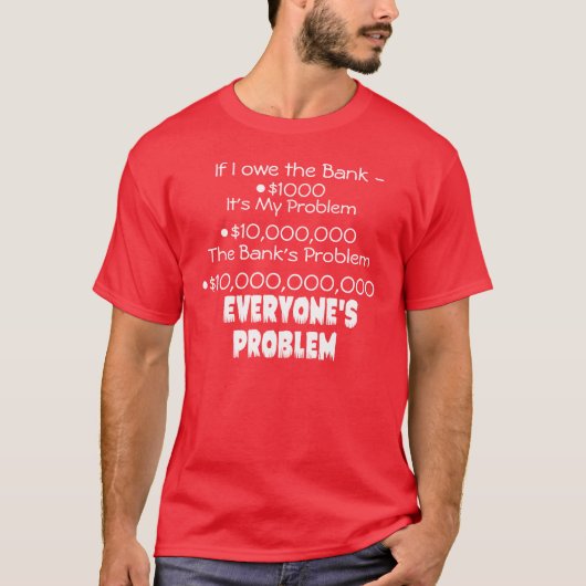 Debt is het probleem van iedereen donker t-shirt (Voorkant)
