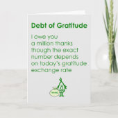 Debt of Gratitude Bedankkaart (Voorkant)