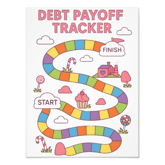 Debt Payoff Snoep Tracker Foto Afdruk (Voorkant)