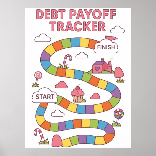 Debt Payoff Snoep Tracker Poster (Voorkant)