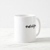 #debtfree (Hashtag Debt Free) penseelpen Koffiemok (Voorkant rechts)