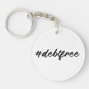 #debtfree (Hashtag Debt Free) penseelpen Sleutelhanger