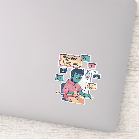 Debuggen van het leven Geeks programmeur Sticker (Detail)