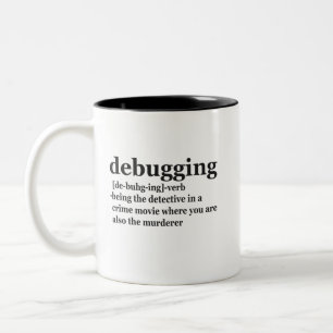 Debugging Definition Funny Coding Programming Gift Tweekleurige Koffiemok