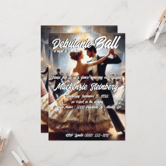 Debutante Ball Cotillion Ballroom Dancing Kaart (Voorkant / Achterkant in situ)