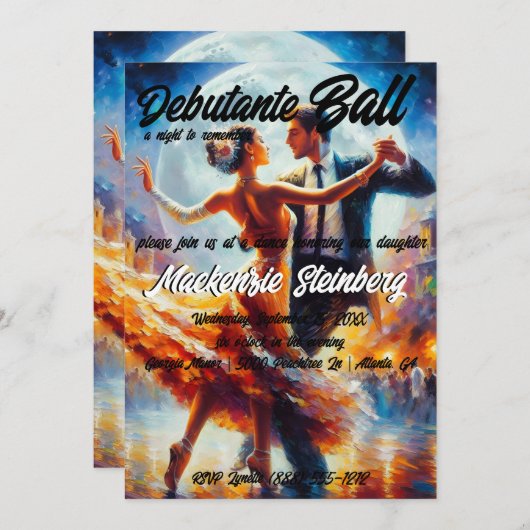 Debutante Ball Cotillion Ballroom Dancing Kaart (Voorkant / Achterkant)