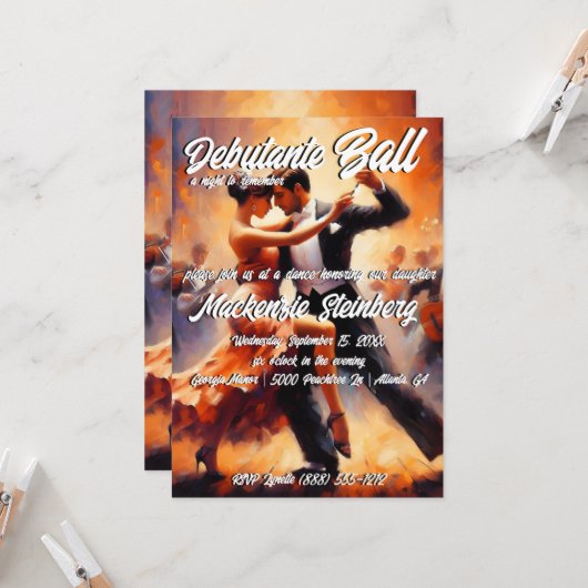Debutante Ball Cotillion Ballroom Dancing Kaart (Voorkant / Achterkant in situ)