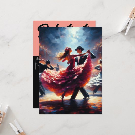 Debutante Ball Cotillion Ballroom Dancing Kaart (Voorkant / Achterkant in situ)