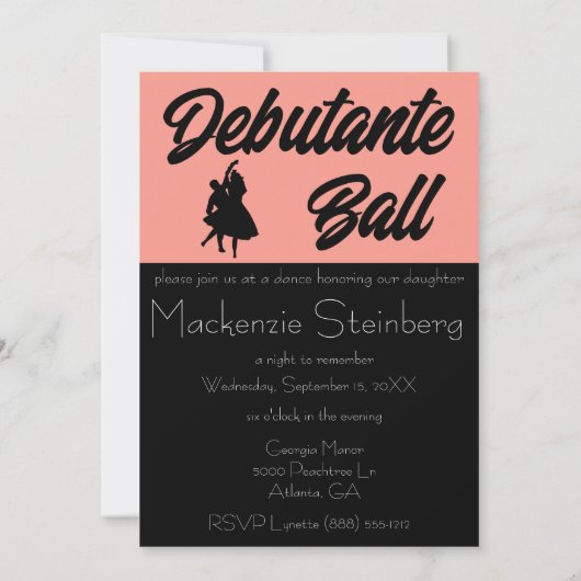 Debutante Ball Cotillion Ballroom Dancing Kaart (Achterkant)
