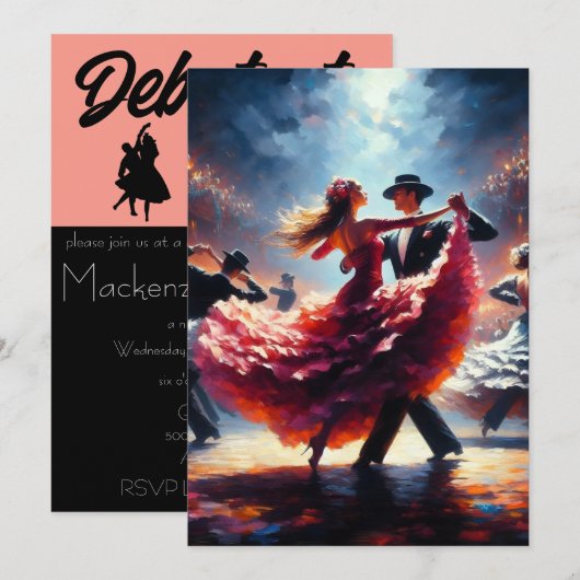 Debutante Ball Cotillion Ballroom Dancing Kaart (Voorkant / Achterkant)
