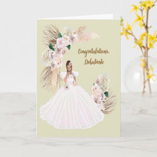 Debutante Gefeliciteerd Kaart (Gele Bloem)